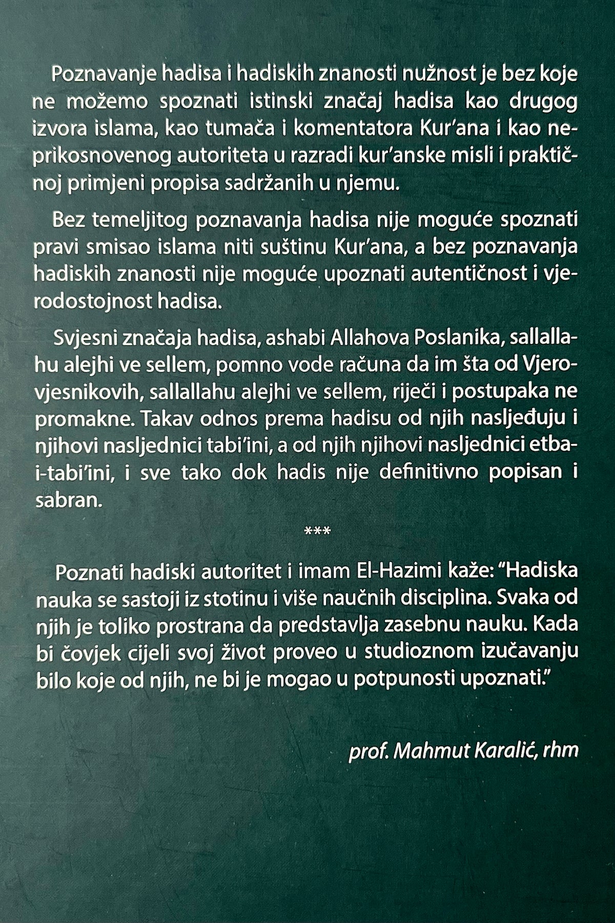 Hadis i hadiske znanosti