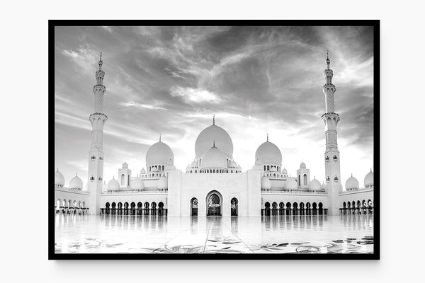 Poster - Fotografija - Džamija šeika Zajeda (Abu Dabi) crnobijela - 21005