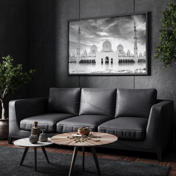 Poster - Fotografija - Džamija šeika Zajeda (Abu Dabi) crnobijela