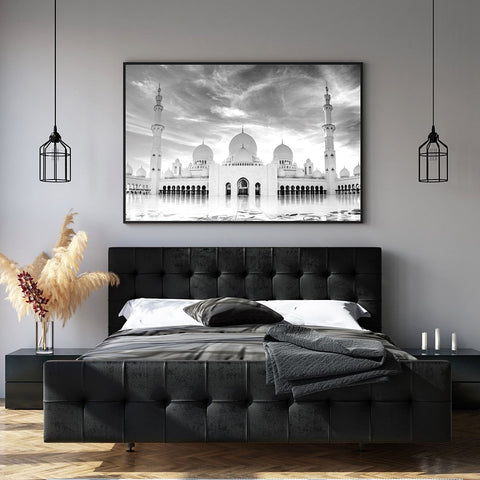 Poster - Fotografija - Džamija šeika Zajeda (Abu Dabi) crnobijela