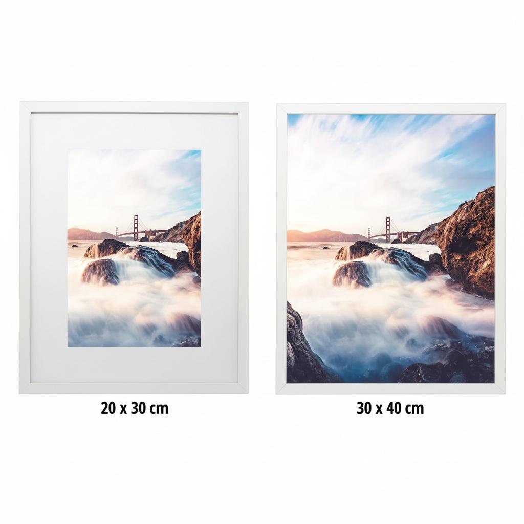 Okvir - 30x40 cm - bijeli drveni dekor